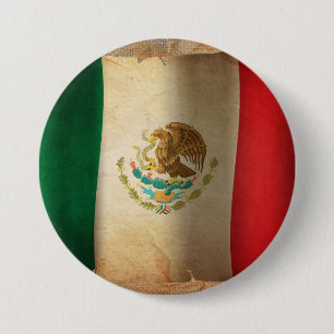 Bóton Redondo 7.62cm Bandeira Grunge do México