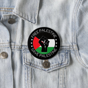 Bóton Redondo 7.62cm Bandeira Palestina Livre Genocídio de Gaza