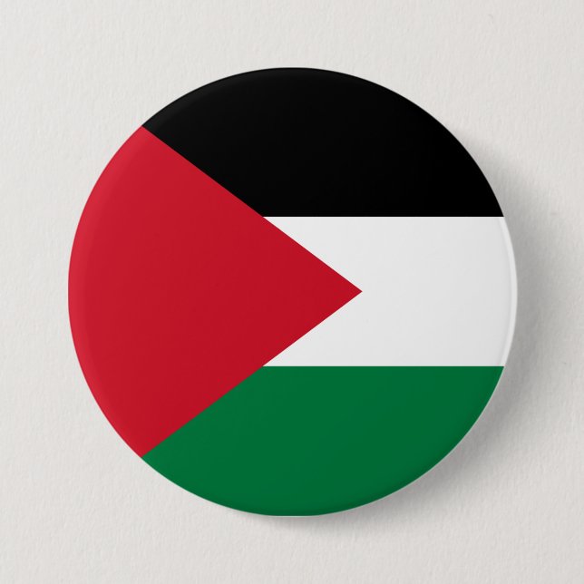Bóton Redondo 7.62cm Bandeira Palestiniana (Palestina) (Frente)