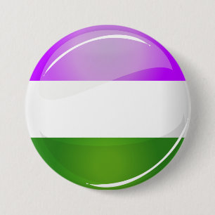 Bóton Redondo 7.62cm Bandeira redonda brilhante de Genderqueer