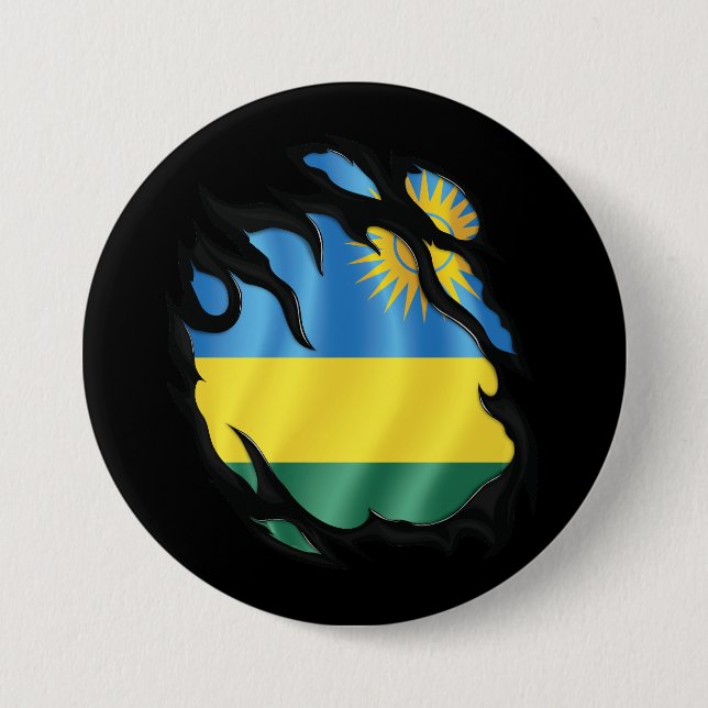 Bóton Redondo 7.62cm Bandeira Rwanda Ripada (Frente)