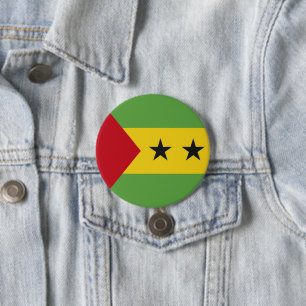 Bóton Redondo 7.62cm bandeira São Tomé e Príncipe
