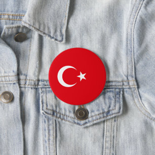 Bóton Redondo 7.62cm Bandeira Turca (Turquia)