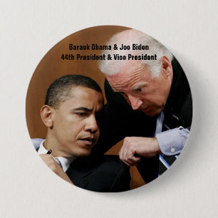 Bóton Redondo 7.62cm Barack Obama & Joe Biden