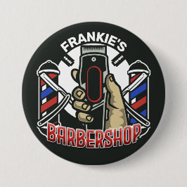 Bóton Redondo 7.62cm Barbearia de Compro de Barber Retroativo do NOME P