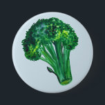 Bóton Redondo 7.62cm Belo Brócolis Azul<br><div class="desc">Precisa de um lembrete para comer os vegos? Verifique este botão com uma ilustração de brócolis pintado em aquarela e tinta. Veja meu compro para mais!</div>