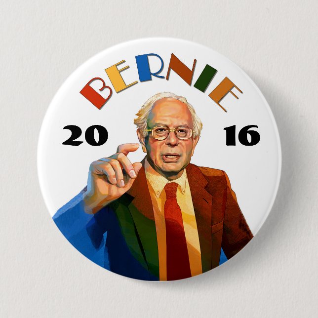 Bóton Redondo 7.62cm Bernie Sanders 2016 (Frente)