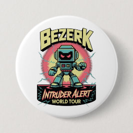 Bóton Redondo 7.62cm Bezerk Intruder Alert World Tour Retro Arcade 