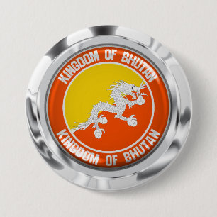 Bóton Redondo 7.62cm Bhutan Round Emblem
