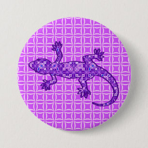 Bóton Redondo 7.62cm Bíblia Tribal Gecko - violeta e ametista roxo
