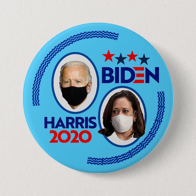 Bóton Redondo 7.62cm Biden / Harris Covid-2020 (Frente)
