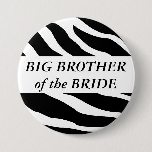 Bóton Redondo 7.62cm Big brother do botão do casamento da zebra da