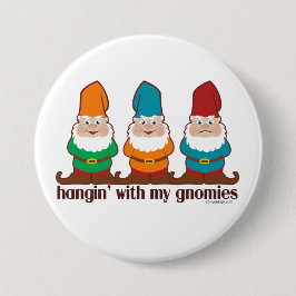Bóton Redondo 7.62cm Blue Hangin' Com Meus Gnomos