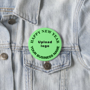 Bóton Redondo 7.62cm Boas-vindas ao Ano Novo da Luz Verde
