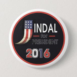 Bóton Redondo 7.62cm Bobby Jindal para o presidente 2016