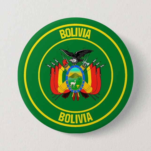 Bóton Redondo 7.62cm Bolívia Round Emblem (Frente)