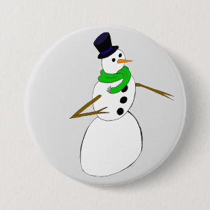 Bóton Redondo 7.62cm boneco de neve