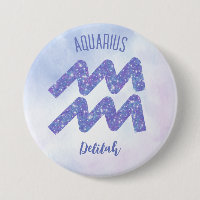Bonito Símbolo Astrologico Aquário Roxo Personaliz