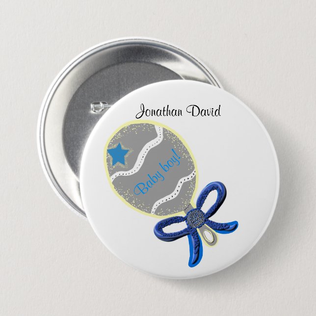 Bóton Redondo 7.62cm Botão Bebê Bem-Vindo (Frente & Verso)