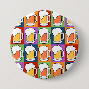 Bóton Redondo 7.62cm botão BEER Pop Art
