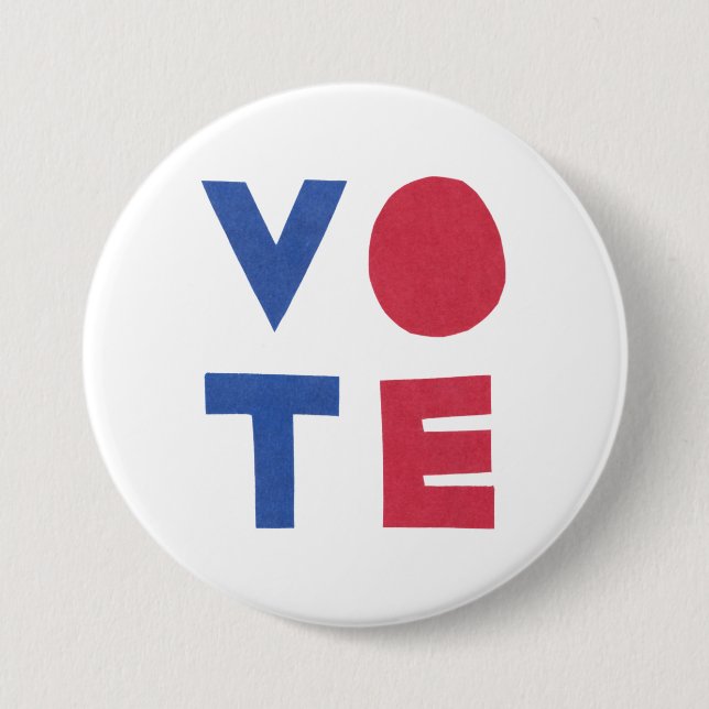 Bóton Redondo 7.62cm Botão Bloquear Design VOTE (Frente)