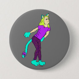 Bóton Redondo 7.62cm botão catgirl