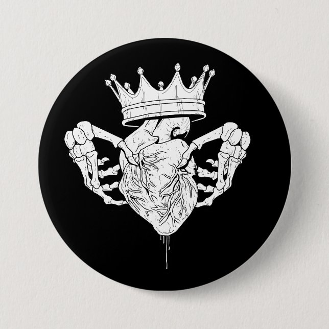 Bóton Redondo 7.62cm Botão Claddagh (Frente)