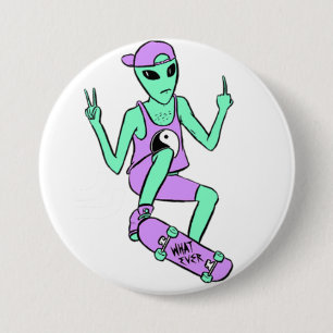Bóton Redondo 7.62cm Botão da alienígena de Sk8r