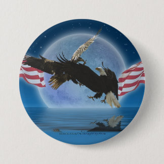 Bóton Redondo 7.62cm Botão da Série Patriot do BALD EAGLE & US FLAG