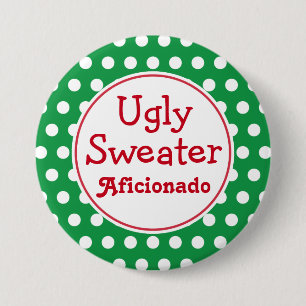 Bóton Redondo 7.62cm Botão de Aficionado de Sweater Feio