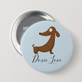 Bóton Redondo 7.62cm Botão de Amor de Dachshund (Doxie)