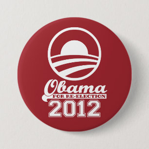 Bóton Redondo 7.62cm Botão de campanha OBAMA for Re-Election 2012 (ver