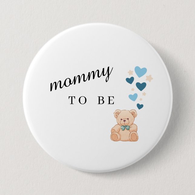 Bóton Redondo 7.62cm Botão de Chuveiro de Bebê Mamãe Para Ser (Frente)