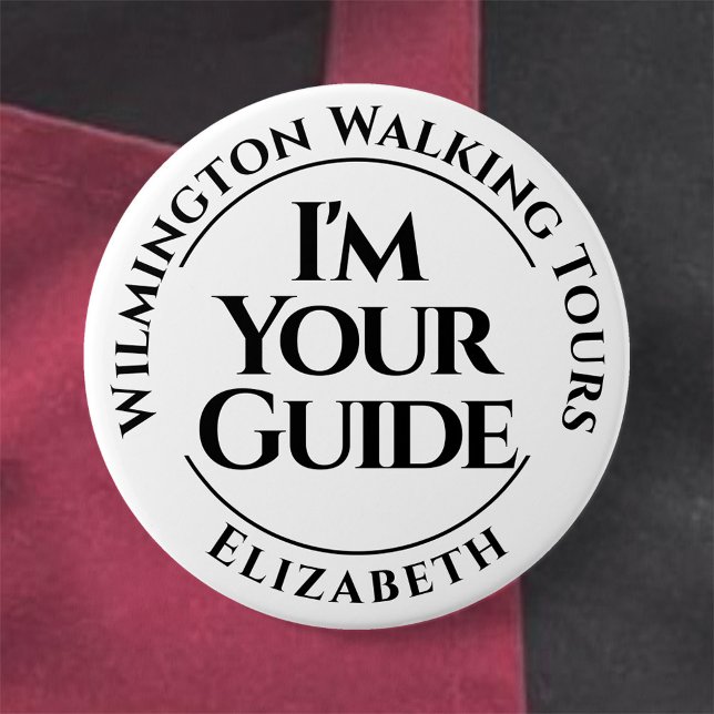 Bóton Redondo 7.62cm Botão de Crachá do Guia Turístico Oficial (Criador carregado)