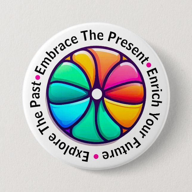 Bóton Redondo 7.62cm Botão de Documento do Museu (Frente)