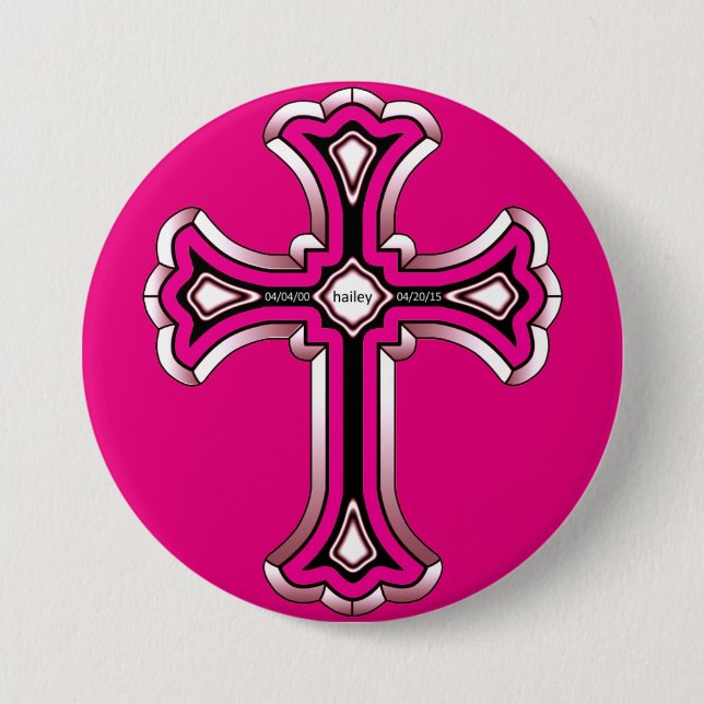 Bóton Redondo 7.62cm Botão de Hailey (Frente)