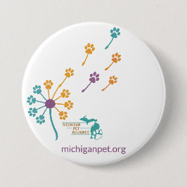 Bóton Redondo 7.62cm Botão de Impressão da Pata Dandelion MPA