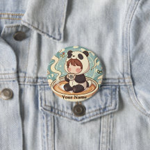 Botão de Kawaii Chibi Panda
