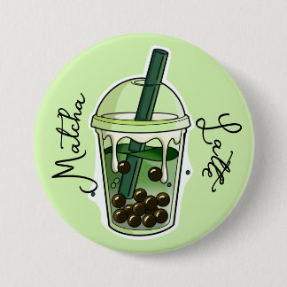 Bóton Redondo 7.62cm Botão de matcha latte