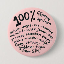 Botão de Menina Espécime 100% Genuína