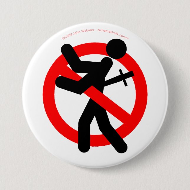 Bóton Redondo 7.62cm Botão de NBS (Frente)