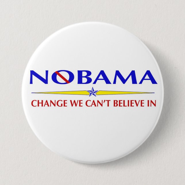 Bóton Redondo 7.62cm Botão de NoBama (Frente)