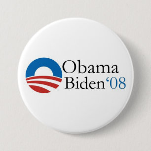 Bóton Redondo 7.62cm Botão de Obama Biden