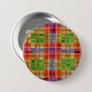 Bóton Redondo 7.62cm Botão de pino redondo MAC RAE TARTAN