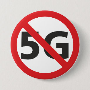 Bóton Redondo 7.62cm Botão de proibição 5G