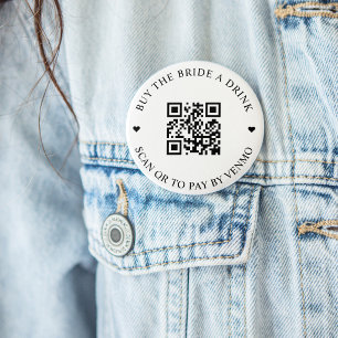Bóton Redondo 7.62cm Botão de QR Code para Comprar uma Bebida para a No