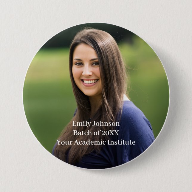 Bóton Redondo 7.62cm Botão de Reunião de Escola e Faculdade com Foto Pe (Frente)