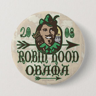 Bóton Redondo 7.62cm Botão de Robin Hood Obama