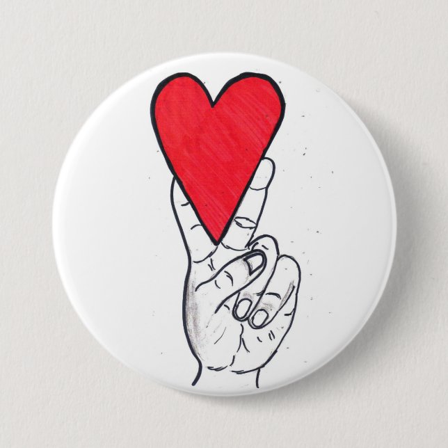 Bóton Redondo 7.62cm Botão do amor da paz grande (Frente)