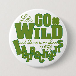 Bóton Redondo 7.62cm Botão do Leprechaun - grande